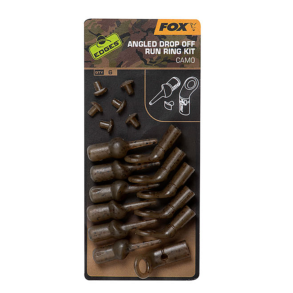 Набір для ковзаючого монтажу Fox Edges Camo Angled Drop Off Run Ring Kit 6pcs