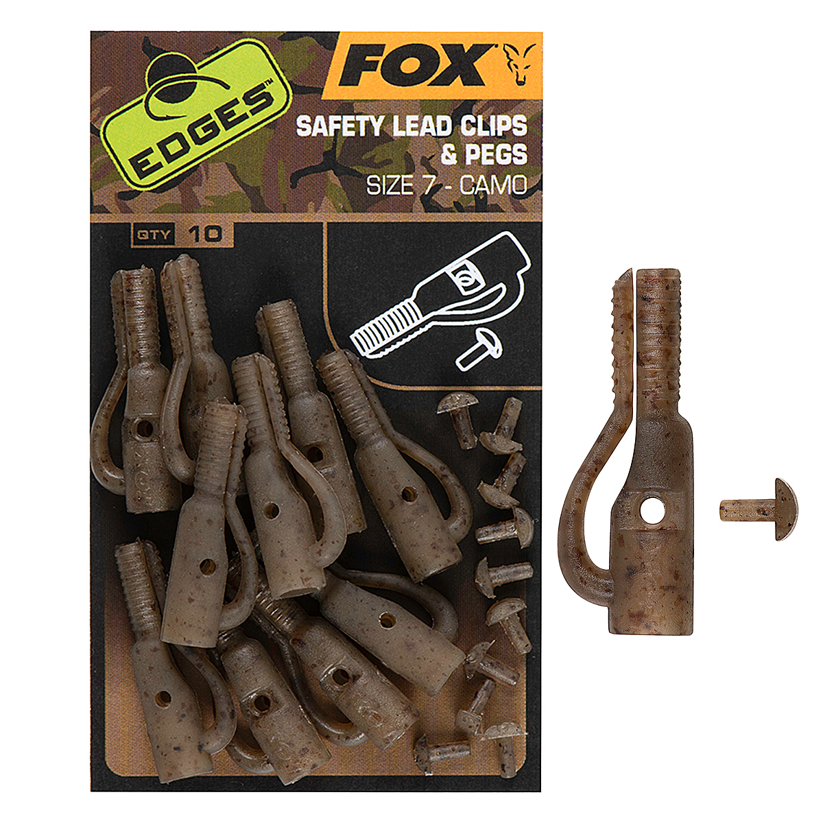 Клипса Fox Edges Camo Lead Clip + pegs Size7 10pcs