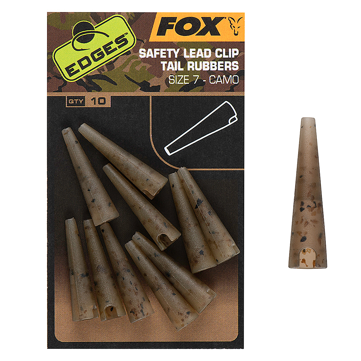 Конус для клипс Fox Edges Camo Lead Clip Tail Rubber Size 7 10pcs