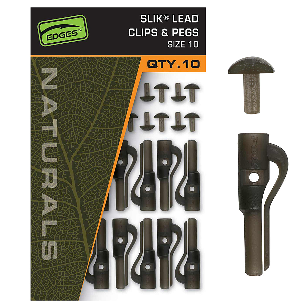 Клипса Fox Naturals Slik Lead Clip & Pegs Size10 10pcs
