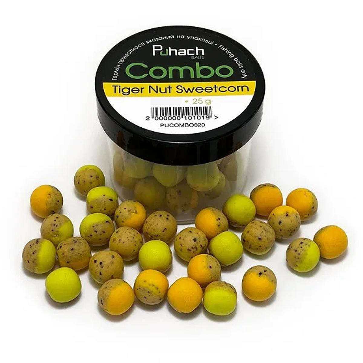 Бойли Puhach Combo 15mm 25g Tiger Nut Sweetcorn