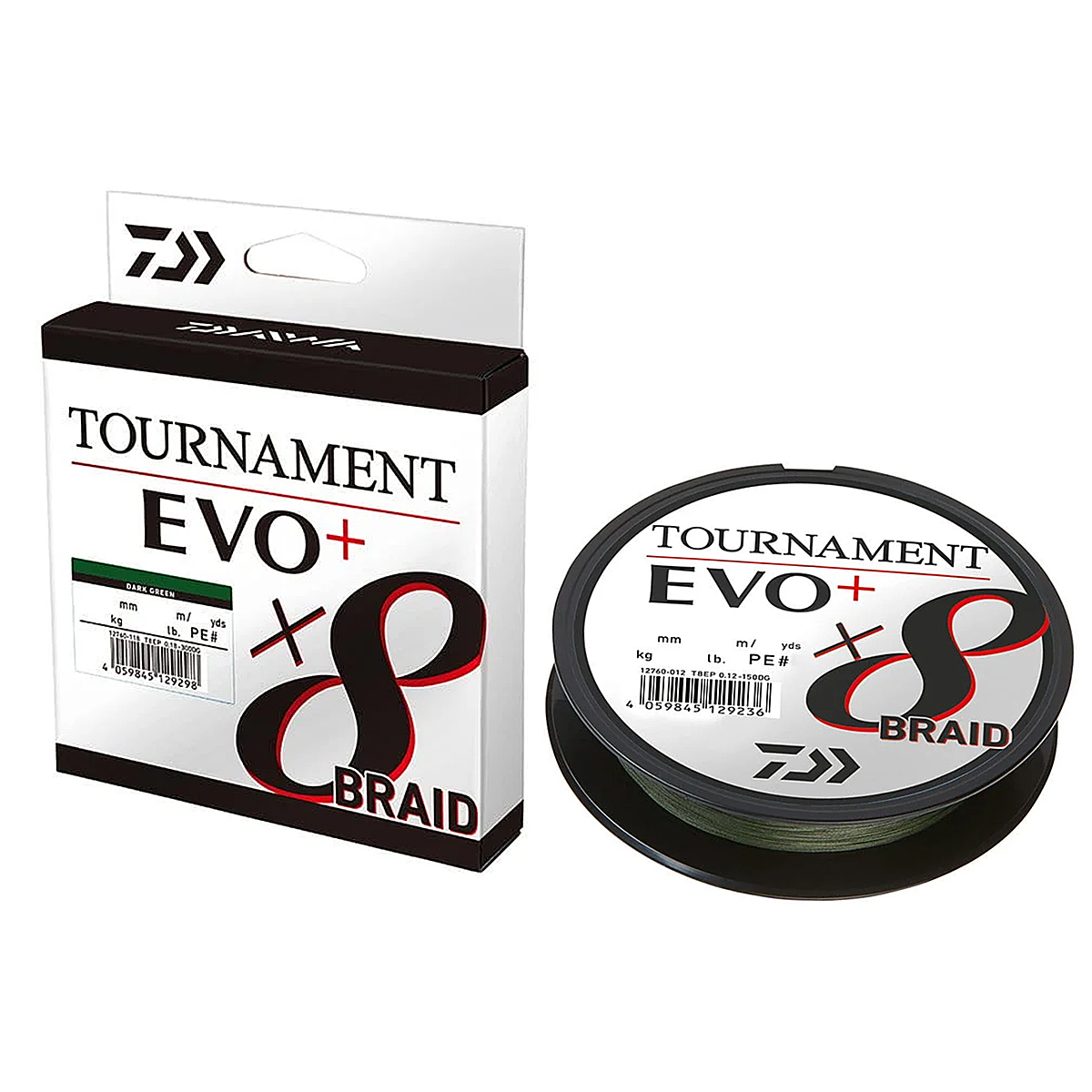 Шнур Daiwa Tournament X8 Braid EVO+ 0.14mm 270m Dark Green