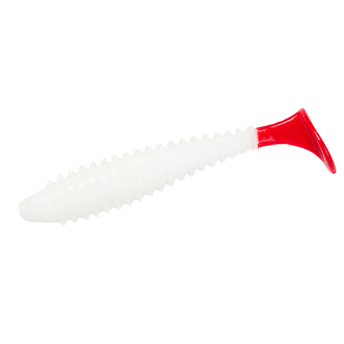 Силікон Angry Baits Fatik 3.8" 4pc #68 White Red Tail UV