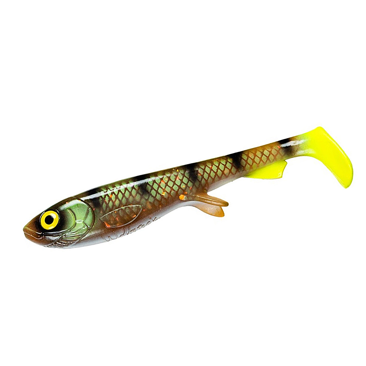 Силикон Wolfcreek Lures Shad 20 200mm 75g #C081 Motoroil Kiwi Perch (UV)