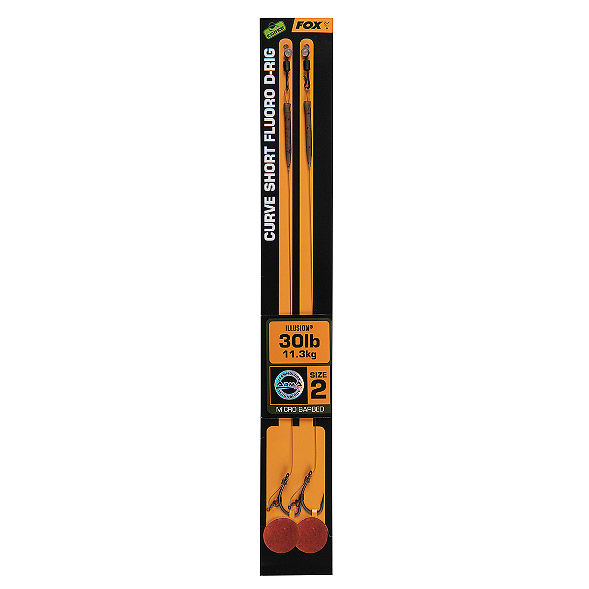 Поводок Fox Edges Curve Short Fluoro D-Rig 30lb 2pcs