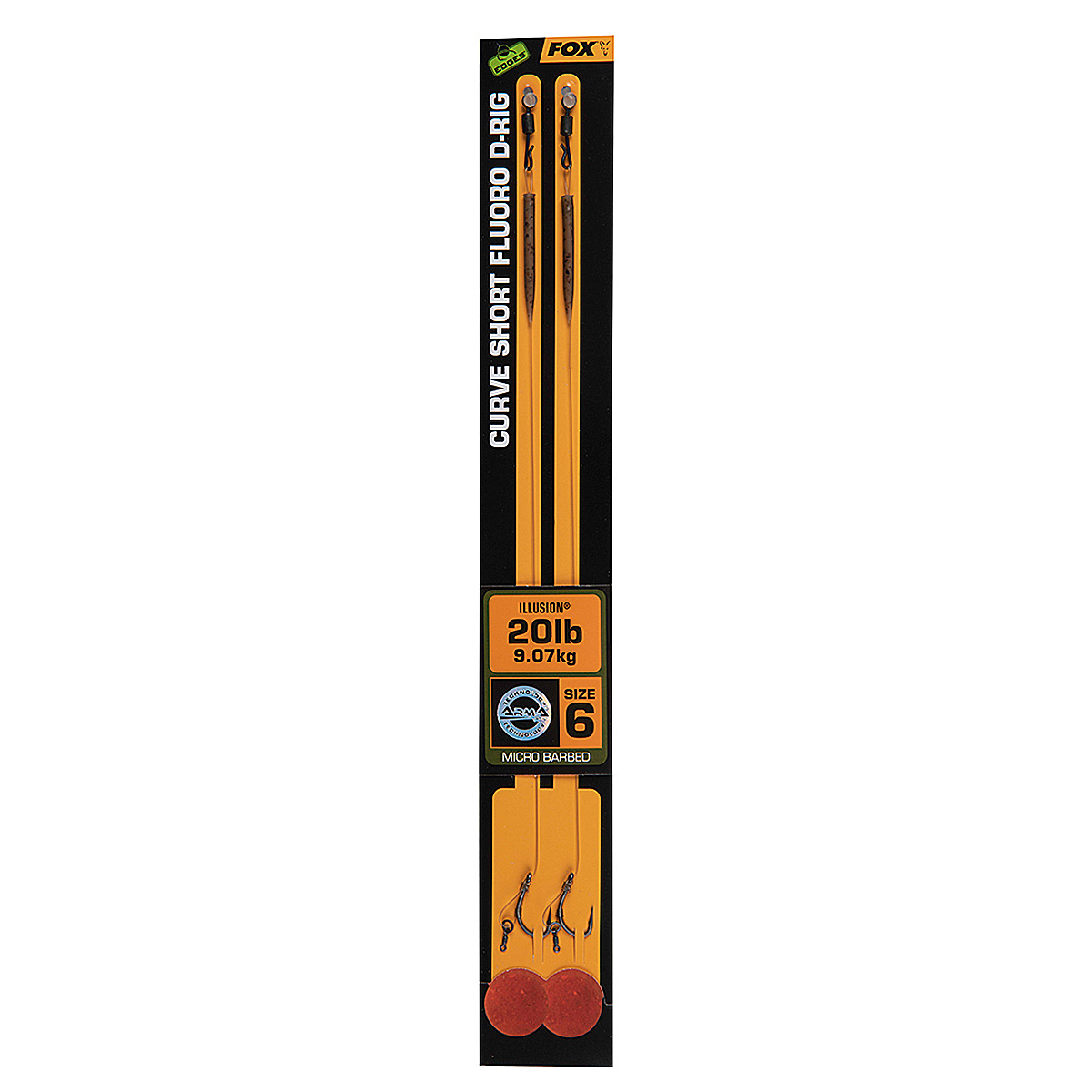 Поводок Fox Edges Curve Short Fluoro D-Rig 20lb 2pcs