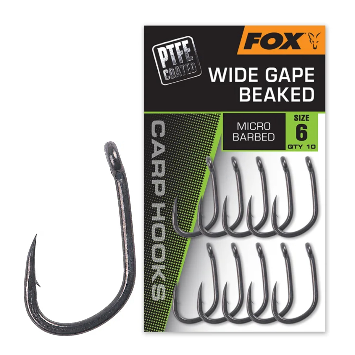 Крючок Fox Wide Gape Straight #6 10pcs
