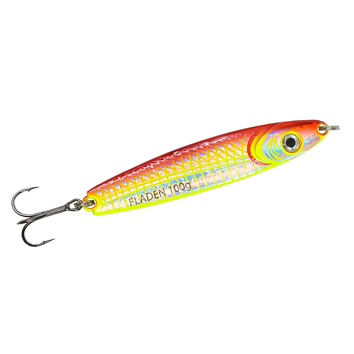 Пилькер Fladen HoloTwist 200g #Yellow/Red/Silver