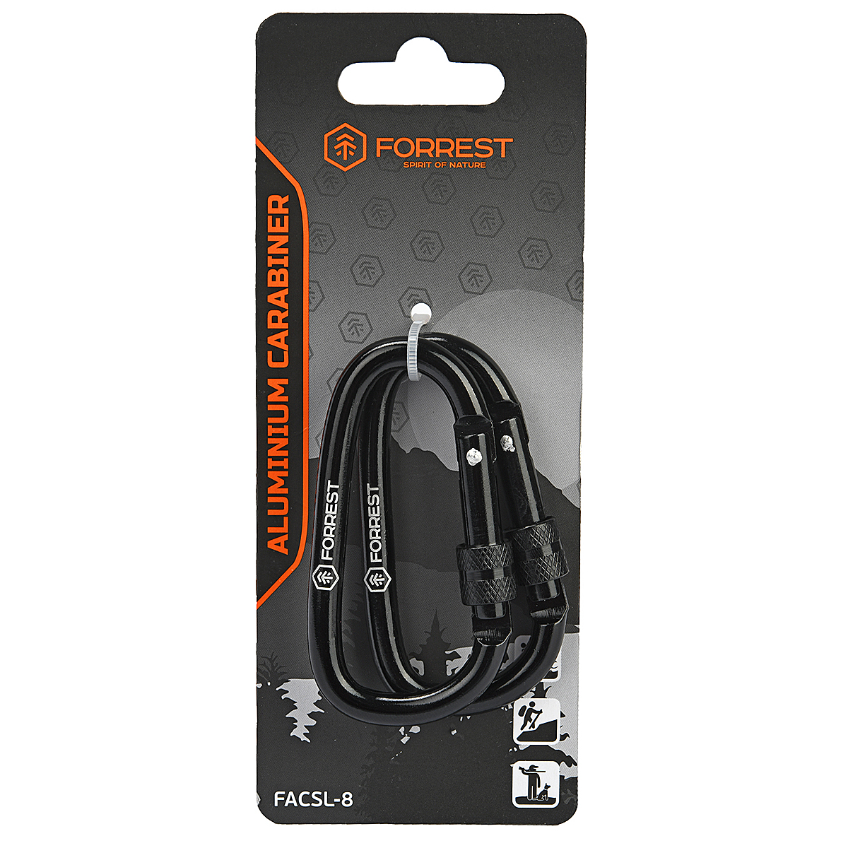 Карабин Forrest Aluminium Carabiner 8cm screw-lock