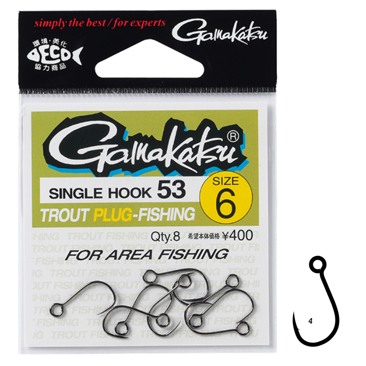 Гачок Gamakatsu Single Hook 53 #6 8pcs