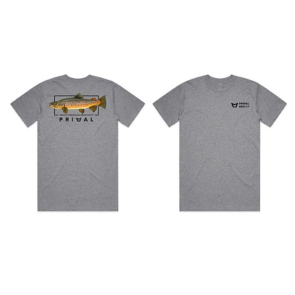 Футболка Primal Artist Tee Brown Trout Grey Marle L