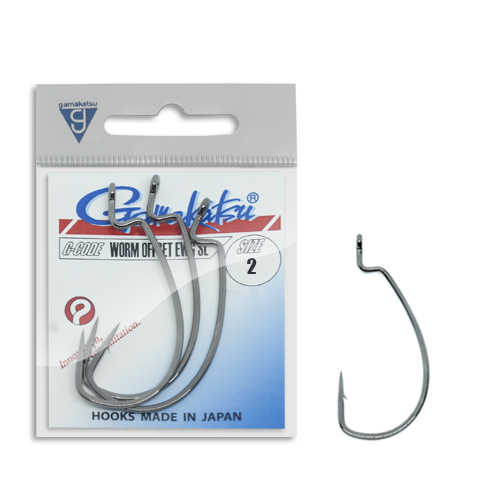 Крючок Gamakatsu Worm Offset EWG NS Black № 4 6шт