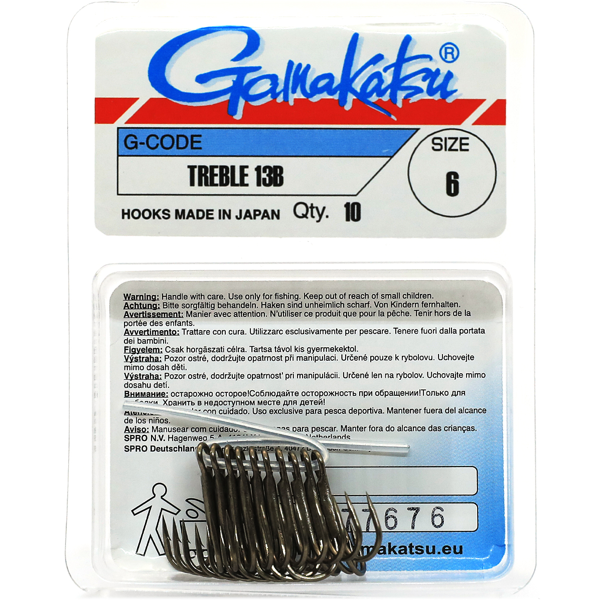 Трійник Gamakatsu Treble 13B Bronze №6 10pc