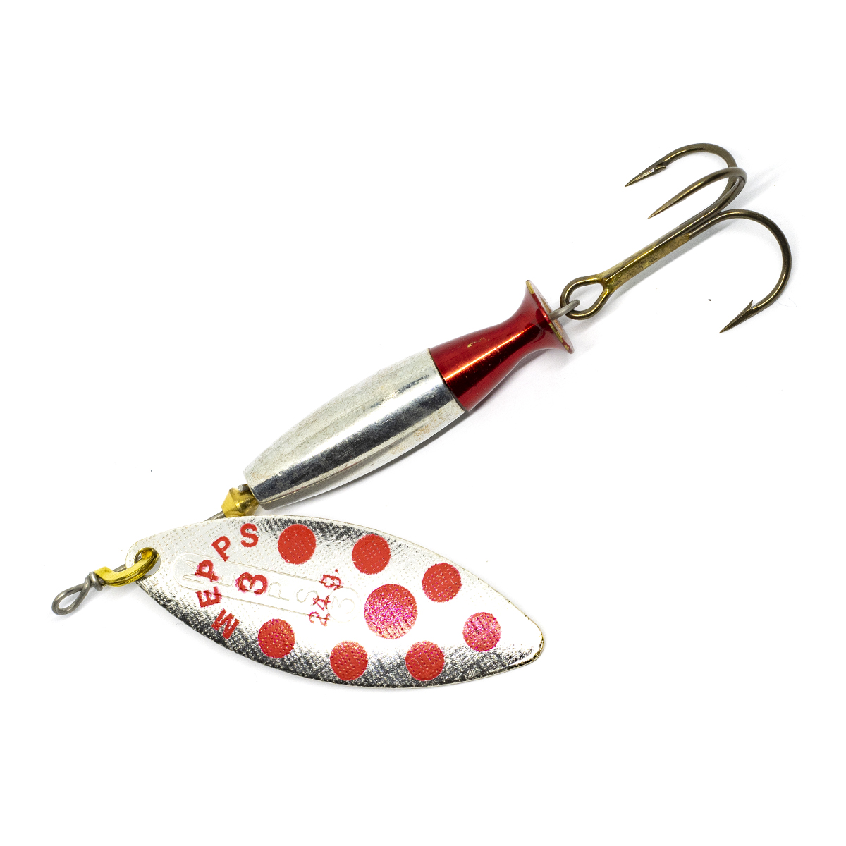 Блешня Mepps Aglia Long Heavy №3 argent red dots 24g