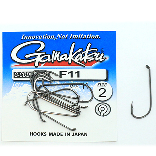 Гачки одинарні Gamakatsu F11 N/L black №8 12pc фото 3