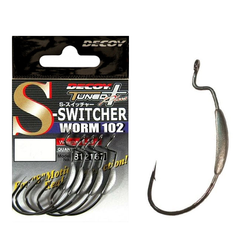 Крючок оффсетный подгруженный Decoy S-Switcher Worm 102  #2/0 5pcs фото 3