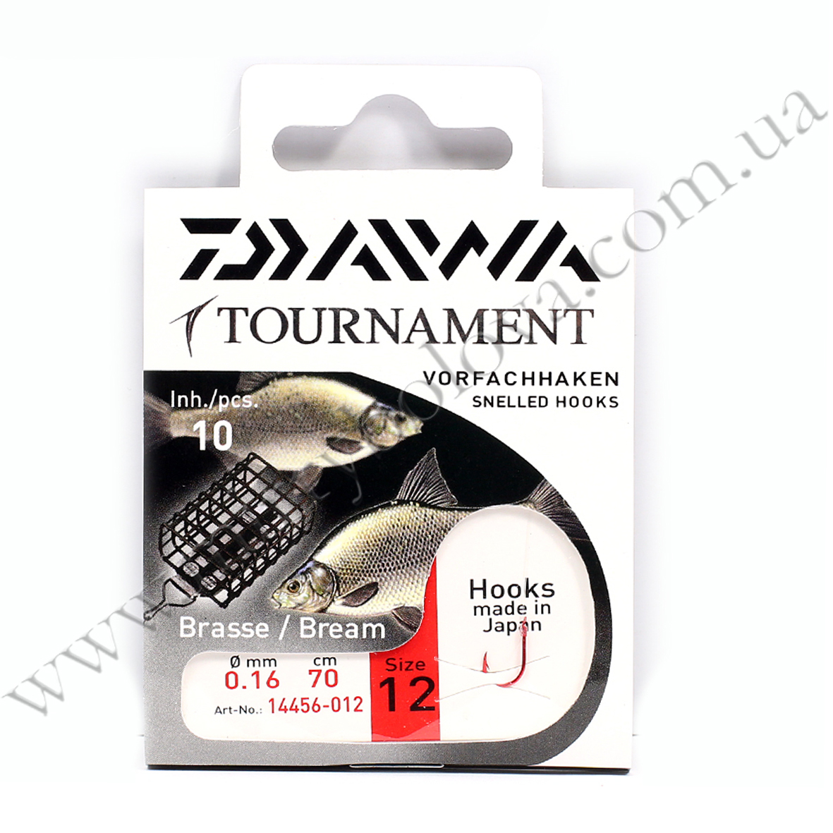 Гачки з повідцем Daiwa Tournament Bream Red №10 0.18mm 70cm 10pcs фото 2
