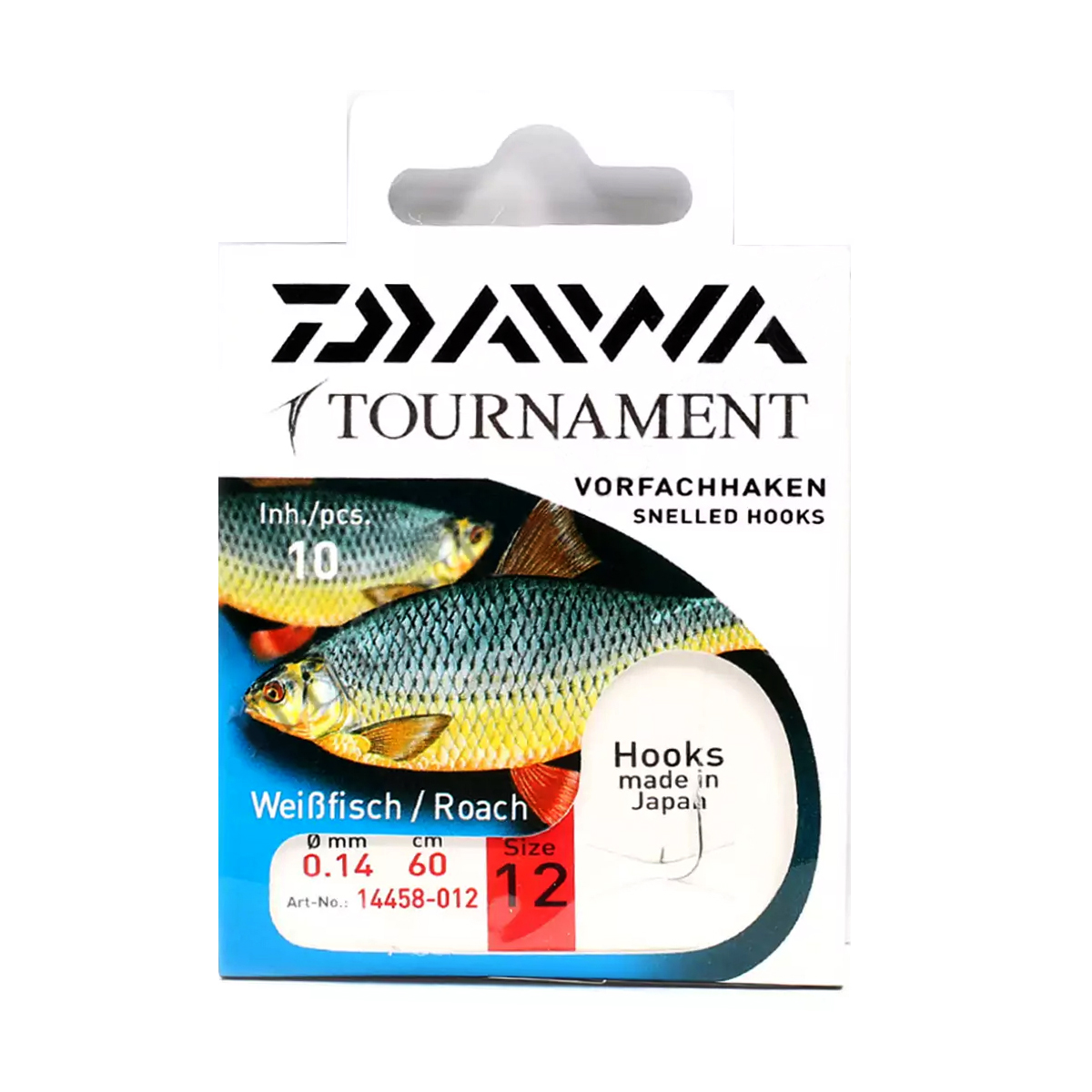 Гачок с повідцем Daiwa Tournament Roach Silver №10 0.16mm 60cm 10pcs фото 2