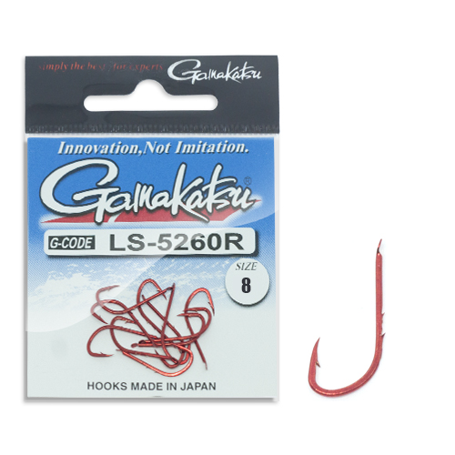 Гачки одинарні Gamakatsu LS-5260R N/L Red №8 12pc