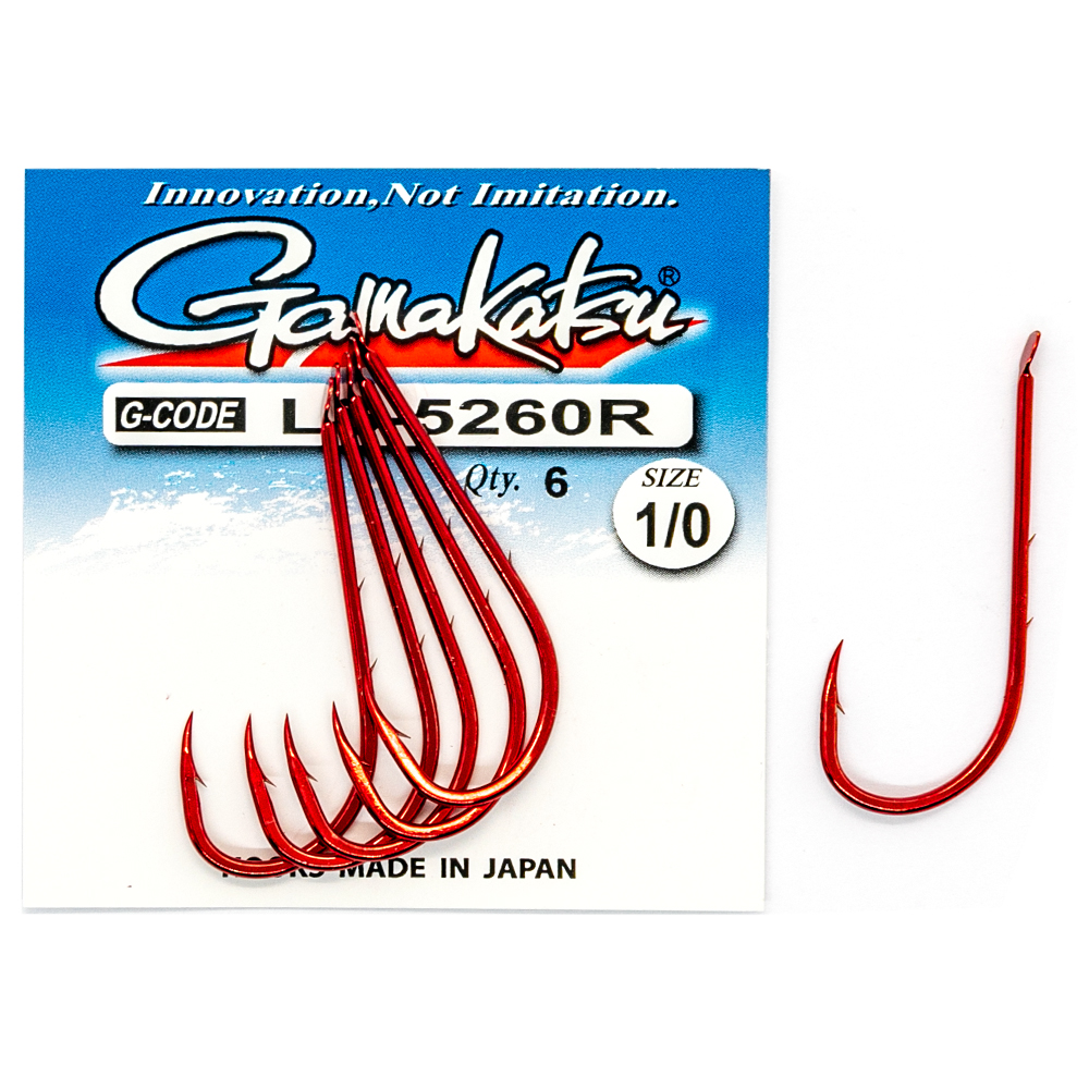 Гачки одинарні Gamakatsu LS-5260R N/L Red №6 11pc фото 5