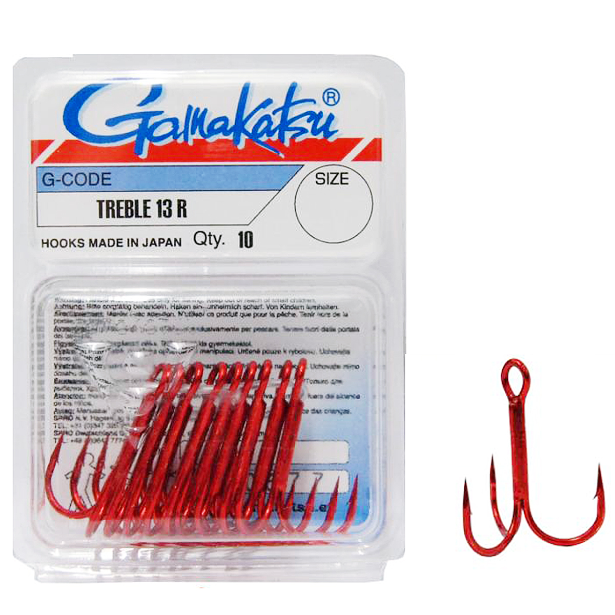Трійник Gamakatsu Treble 13R Red №8 10pc фото 2
