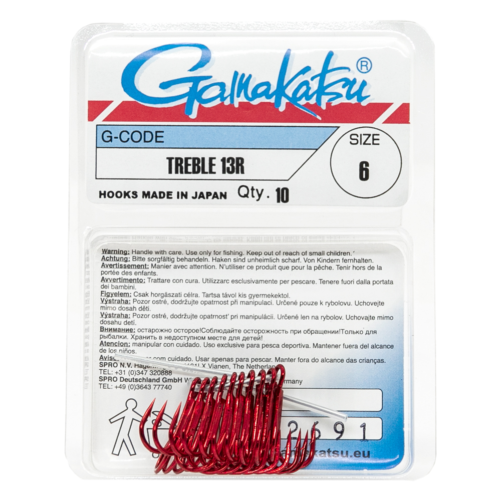 Трійник Gamakatsu Treble 13R Red №8 10pc фото 4