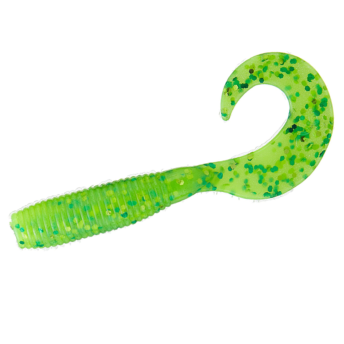 Силікон Gary Yamamoto Single Tail Grub 4" 20pc #Chartreuse With Chartreuse And Large Green