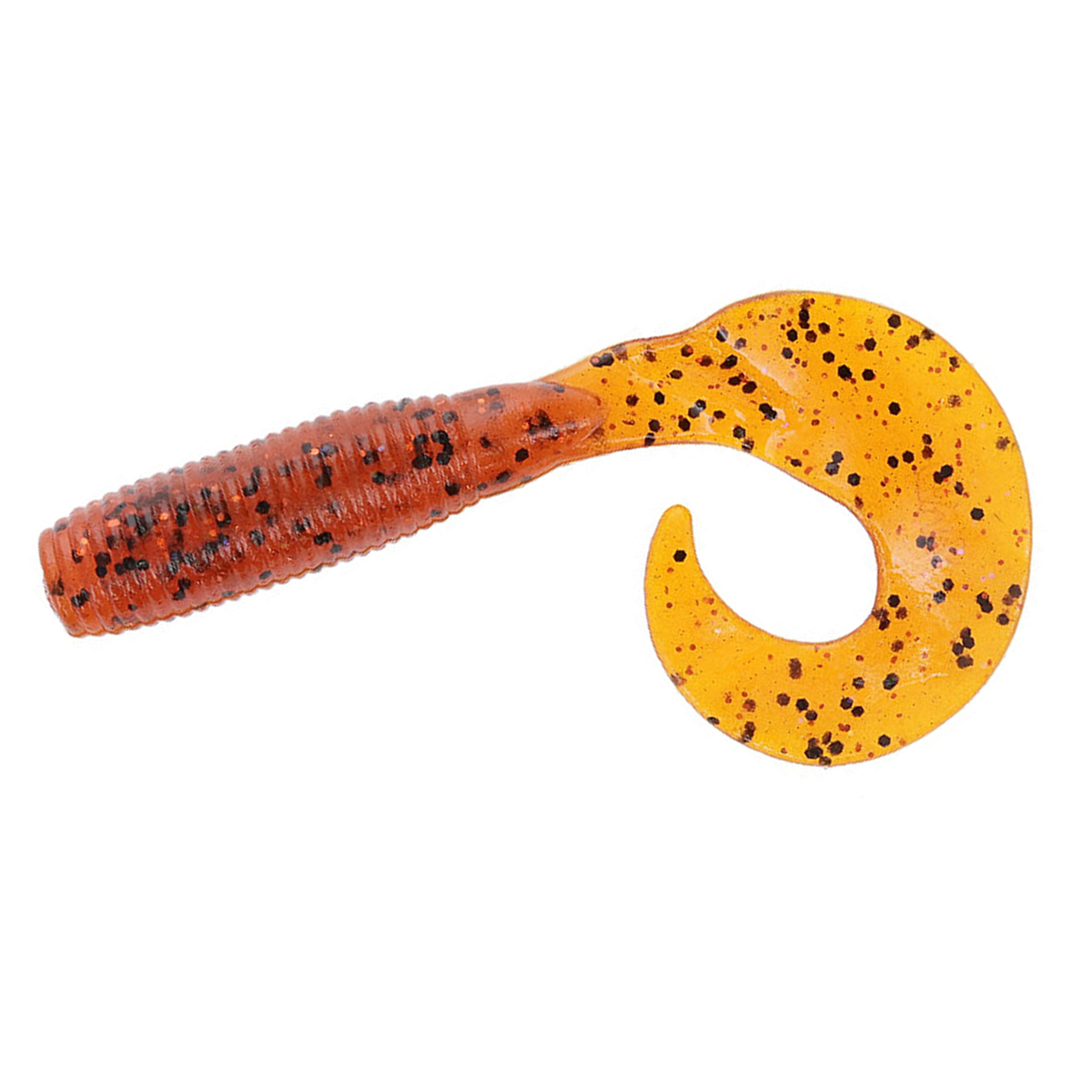 Силікон Gary Yamamoto Single Tail Grub 4" 20pc #Pumpkin With Large Black Flake