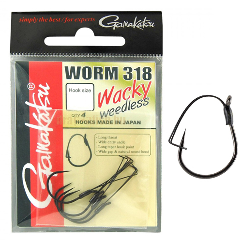 Гачок з незачіпляйкою  WORM 318 Wacky Weedless Size 1  4