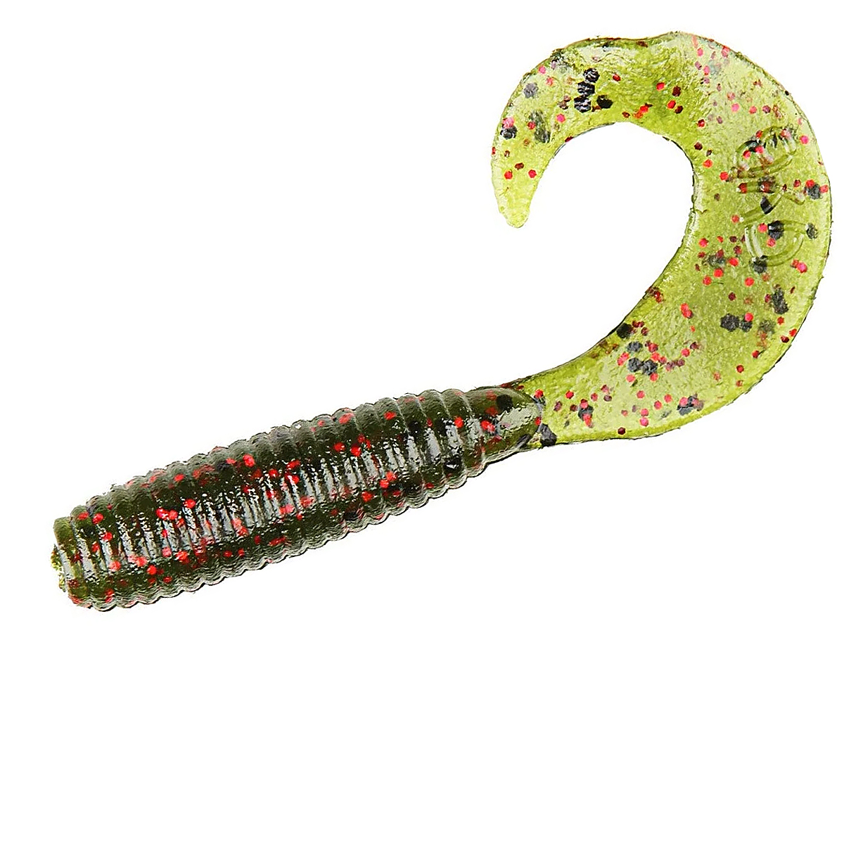 Силікон Gary Yamamoto Single Tail Grub 4" 20pc #Pumpkin With Large Black And Small Green