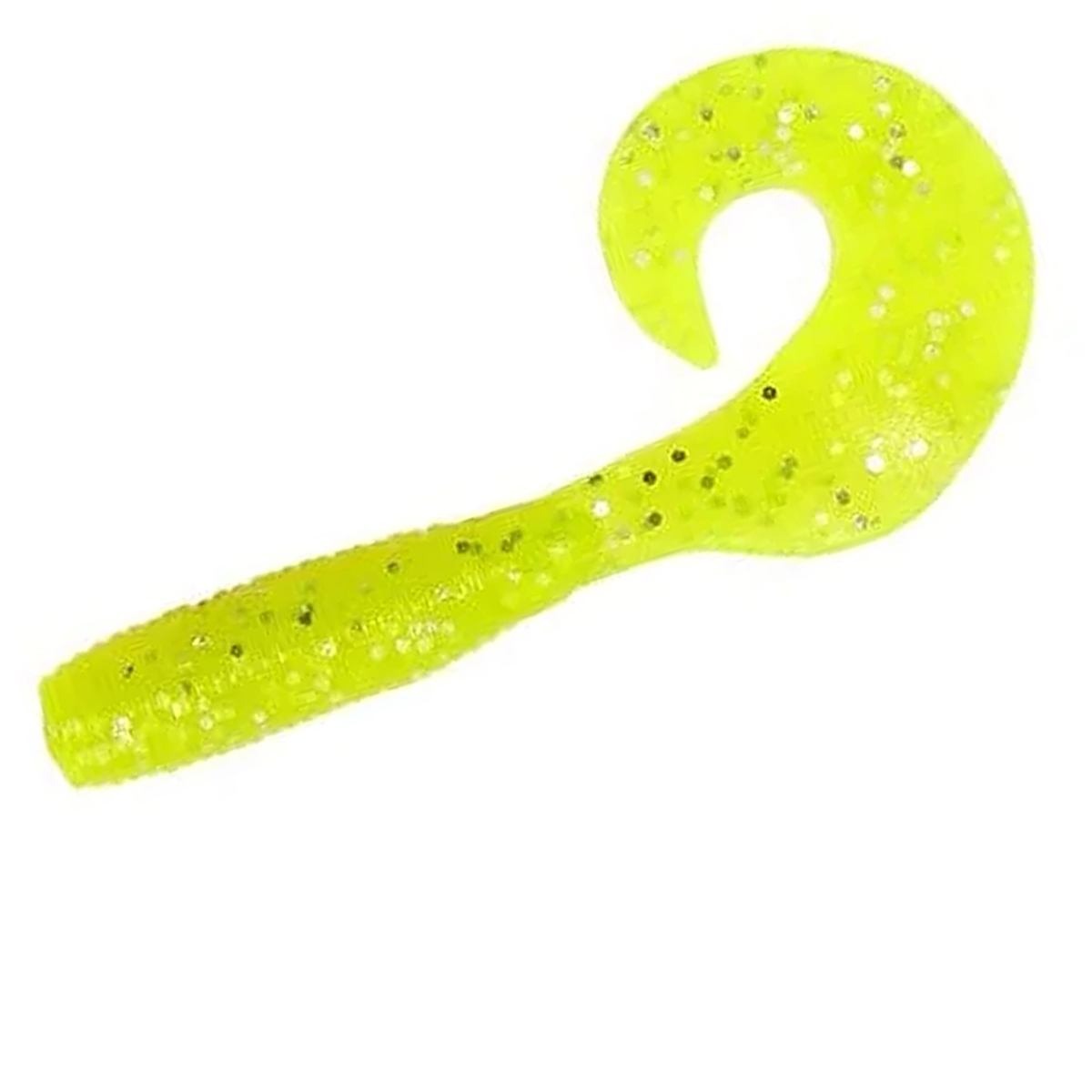 Силікон Gary Yamamoto Single Tail Grub 4" 20pc #Chartreuse With Large Silver