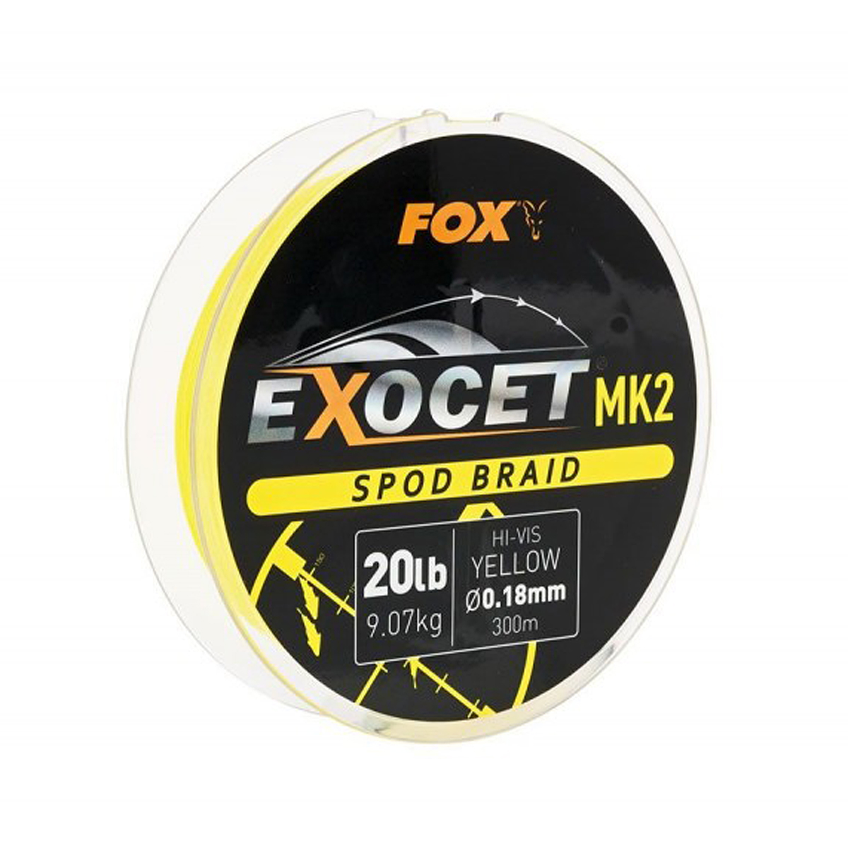 Шнур Fox Exoset MK2 Spod & Marker Braid 300m Yellow 9.07kg 0.18mm