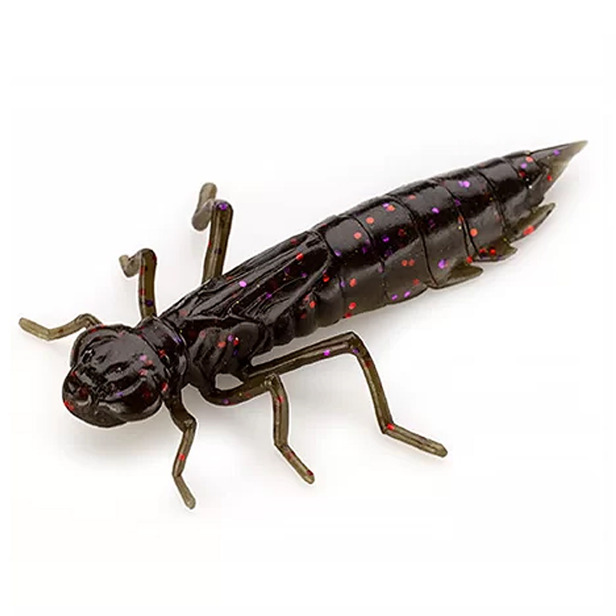 Силікон FishUp Dragonfly 0.75" 12pc #050 Green Pumpkin Brown/Red & Purple