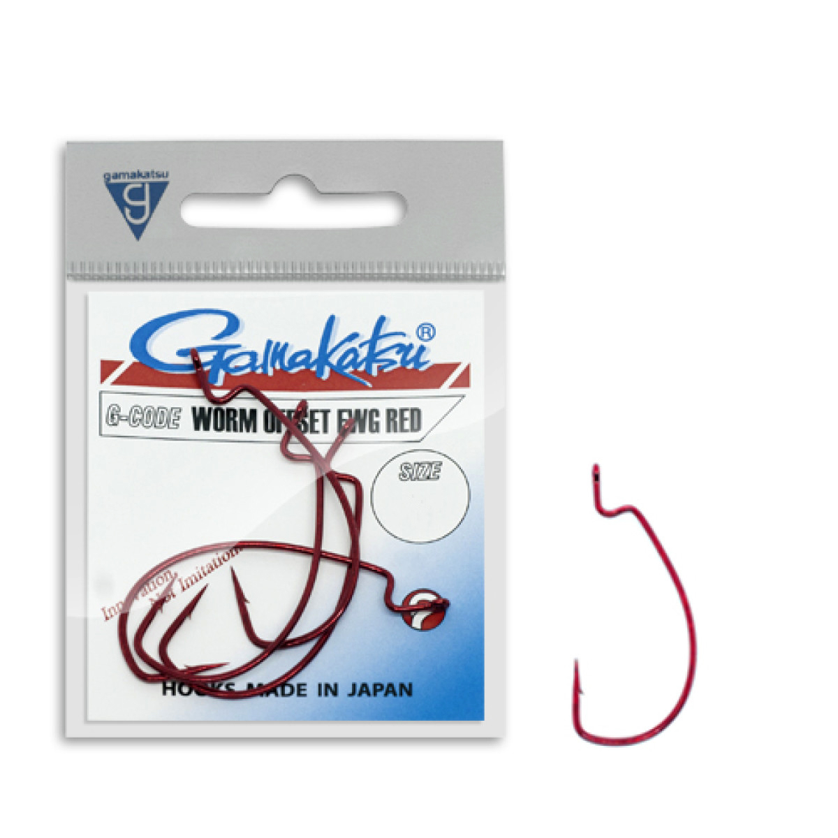 Крючки офсетные Gamakatsu Worm Offset EWG Red №01 5pc фото 2