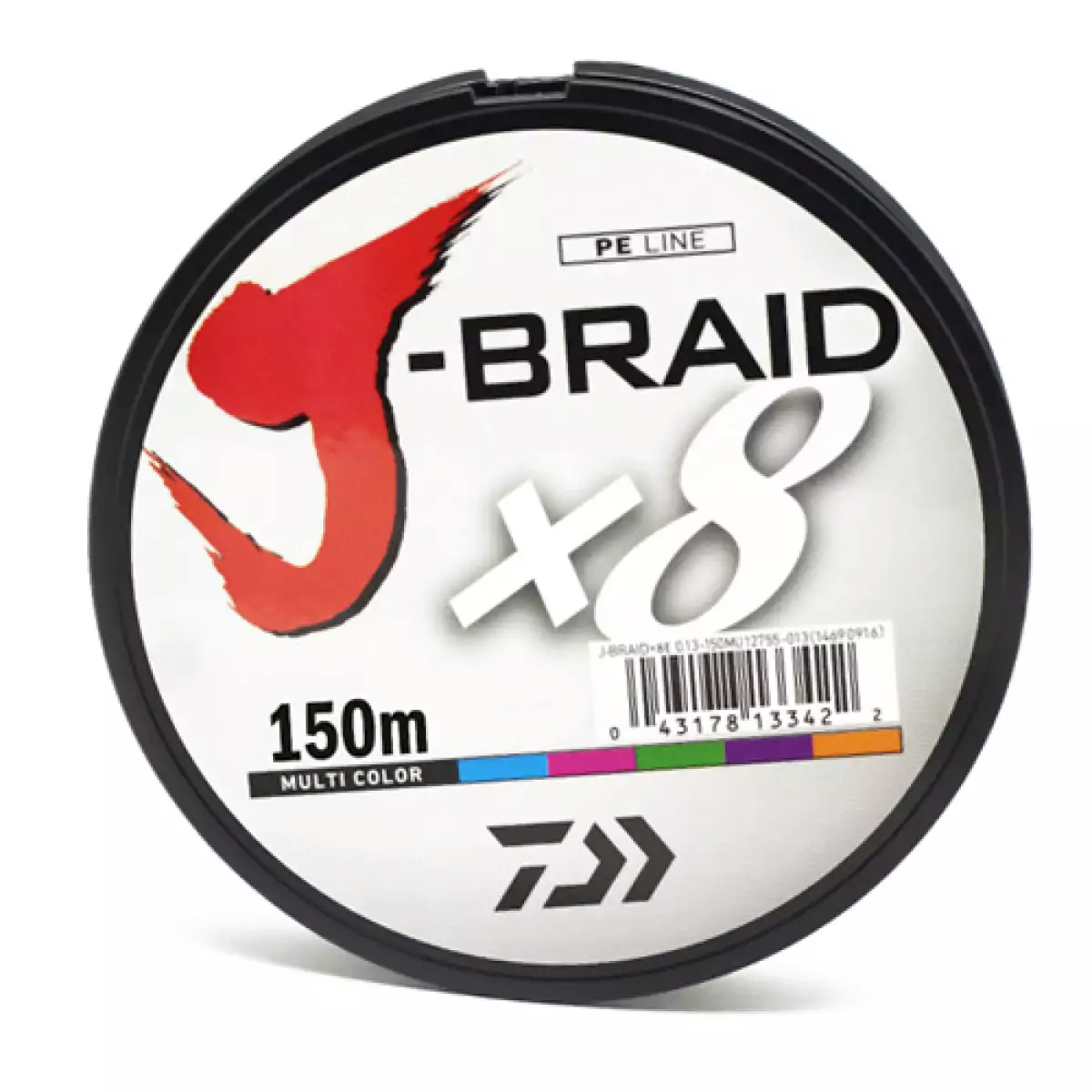 Шнур Daiwa J-Braid Х8 150m Multi Color 13.0kg 0.20mm #2.0