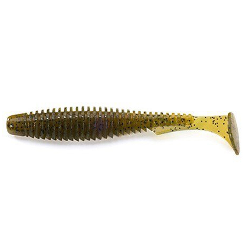 Силикон FishUp U-Shad 3" 9pc #045 Green Pumpkin/Red & Black фото 7