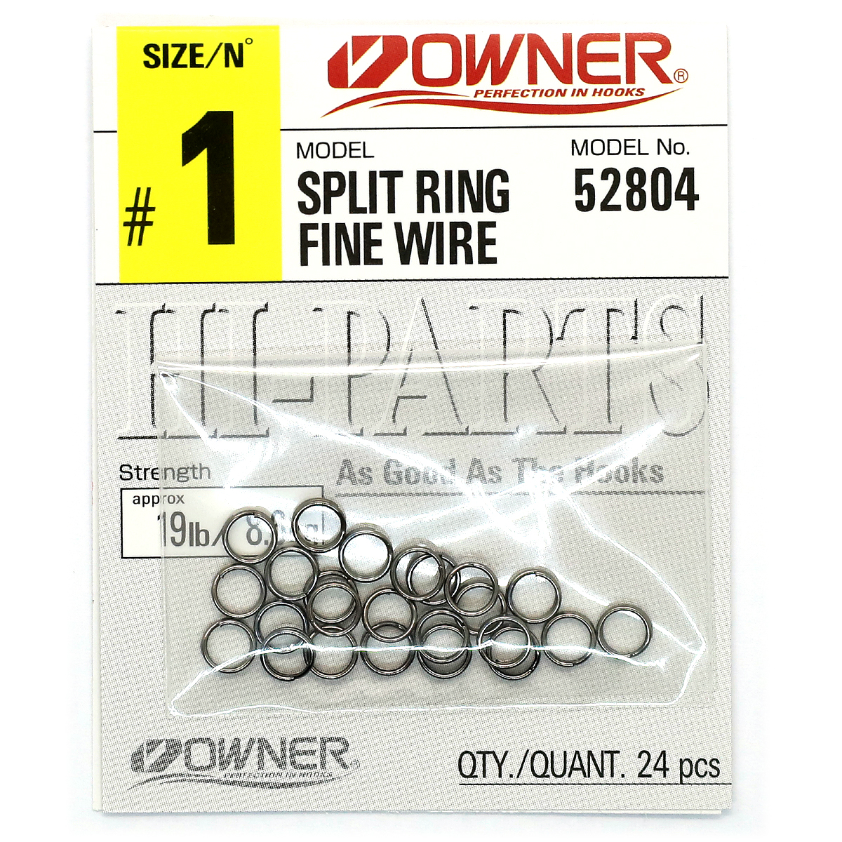 Кiльця заводнi Owner 52804 Split Ring Fine Wire №01 8.6kg 24pc
