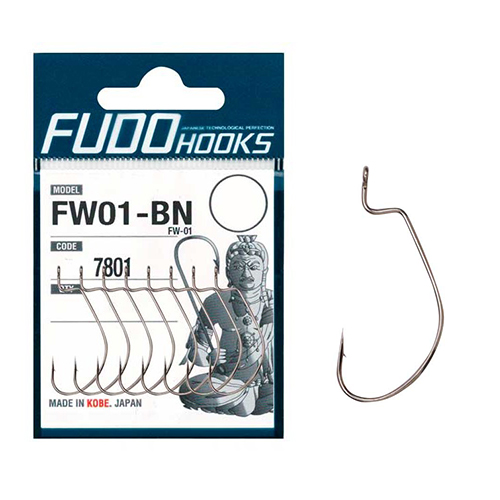Офсетний гачок Fudo Worm FW-01 Black 3/0 (5 шт.)