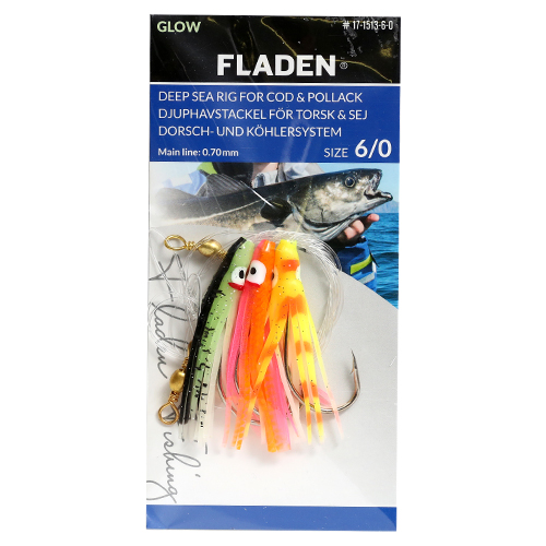 Морський монтаж Fladen Mini Octopus pink, orange,red, hook size 6 фото 2