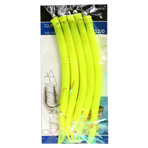 Морской монтаж Fladen Rubber Mac 5pcs size 9/0 Yellow фото 3