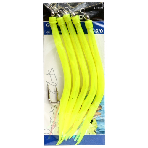 Морський монтаж Fladen Rubber Mac 5pcs size 12/0 Yellow фото 3