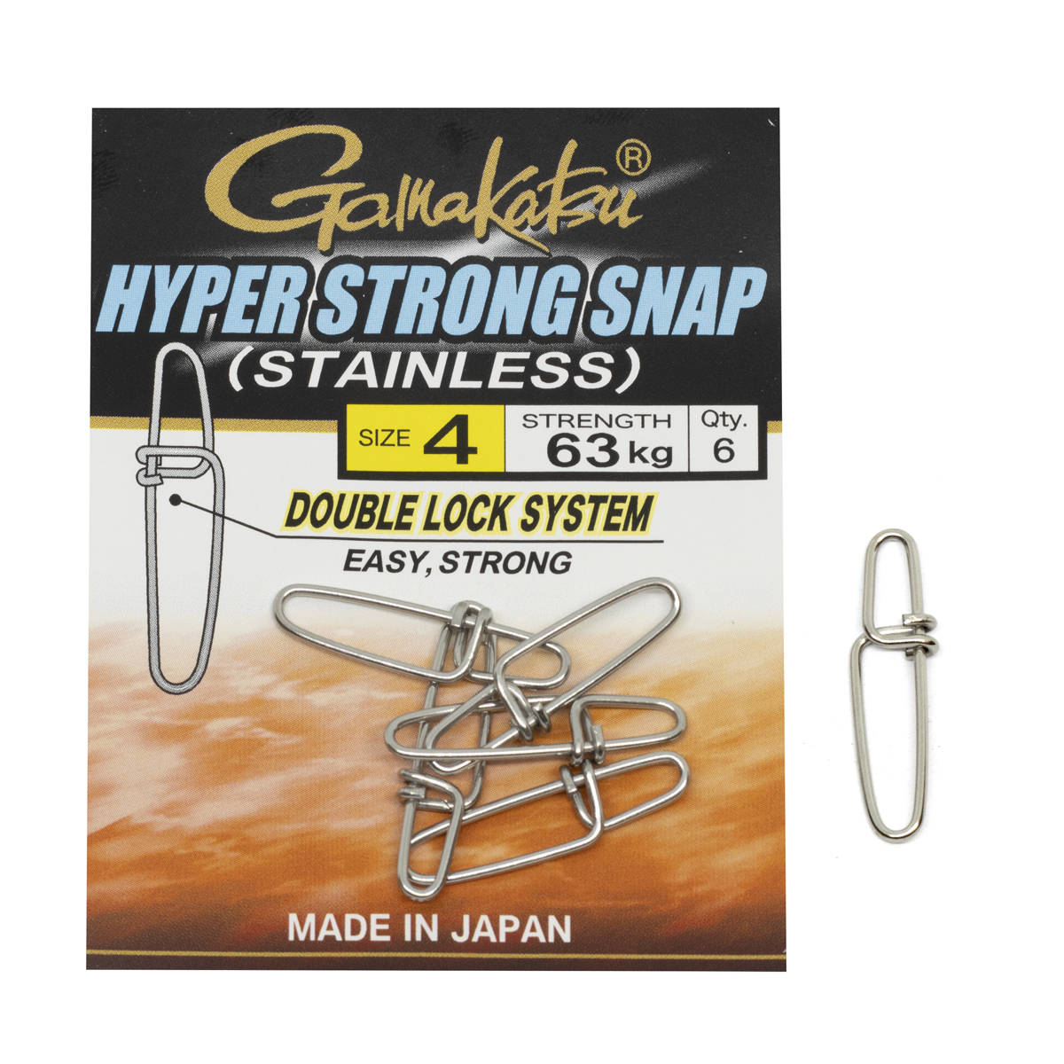 Застібка Gamakatsu Hyper Strong Snap Stainless Nickel Size 003 32 kg 7pc фото 3