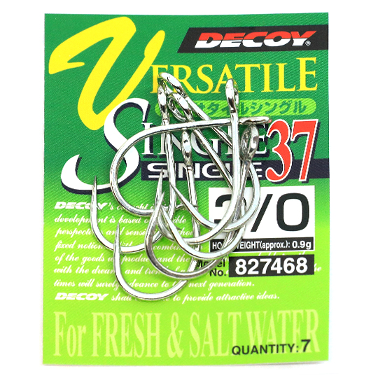 Крючок Decoy Single 37 Versatile single #1/0 8pcs фото 3