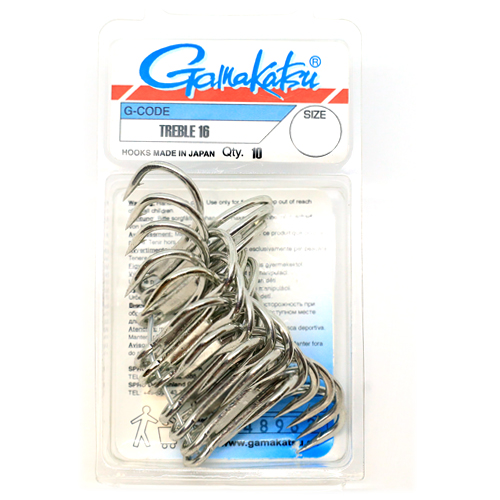 Тройник Gamakatsu Treble 16 Tinned №1/0 10pc фото 2