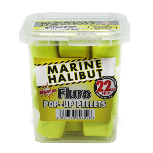 Пеллетс Dynamite Baits Pop-Up Fluro Marine Halibut 22mm 162g