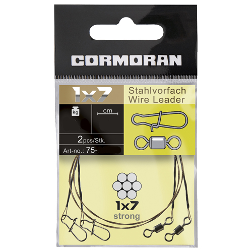 Поводок стальной Cormoran 1x7 Wire leader 20cm 15kg 2pcs