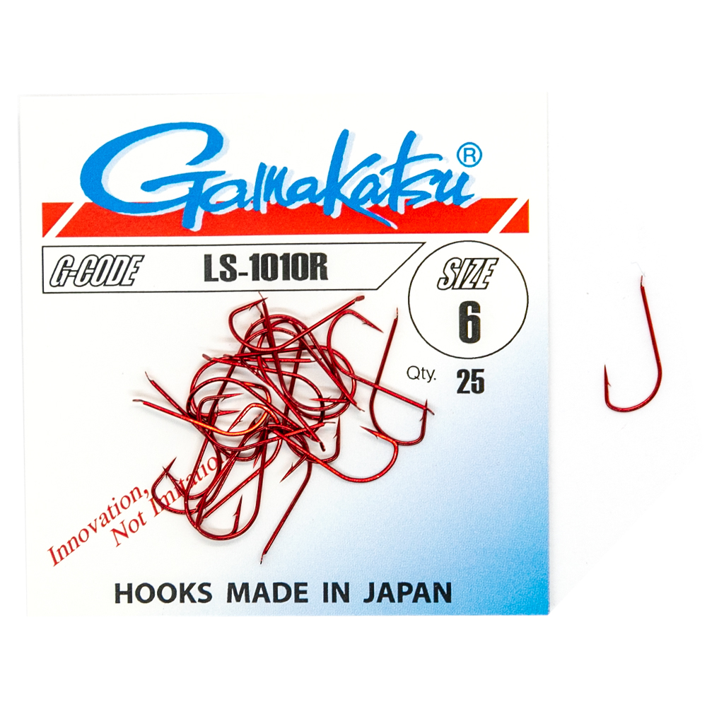 Крючки одинарные Gamakatsu LS-1010R Red №12 25pc фото 2