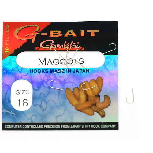 Крючки одинарные Gamakatsu G-Bait Maggots Nikel №16 10pc