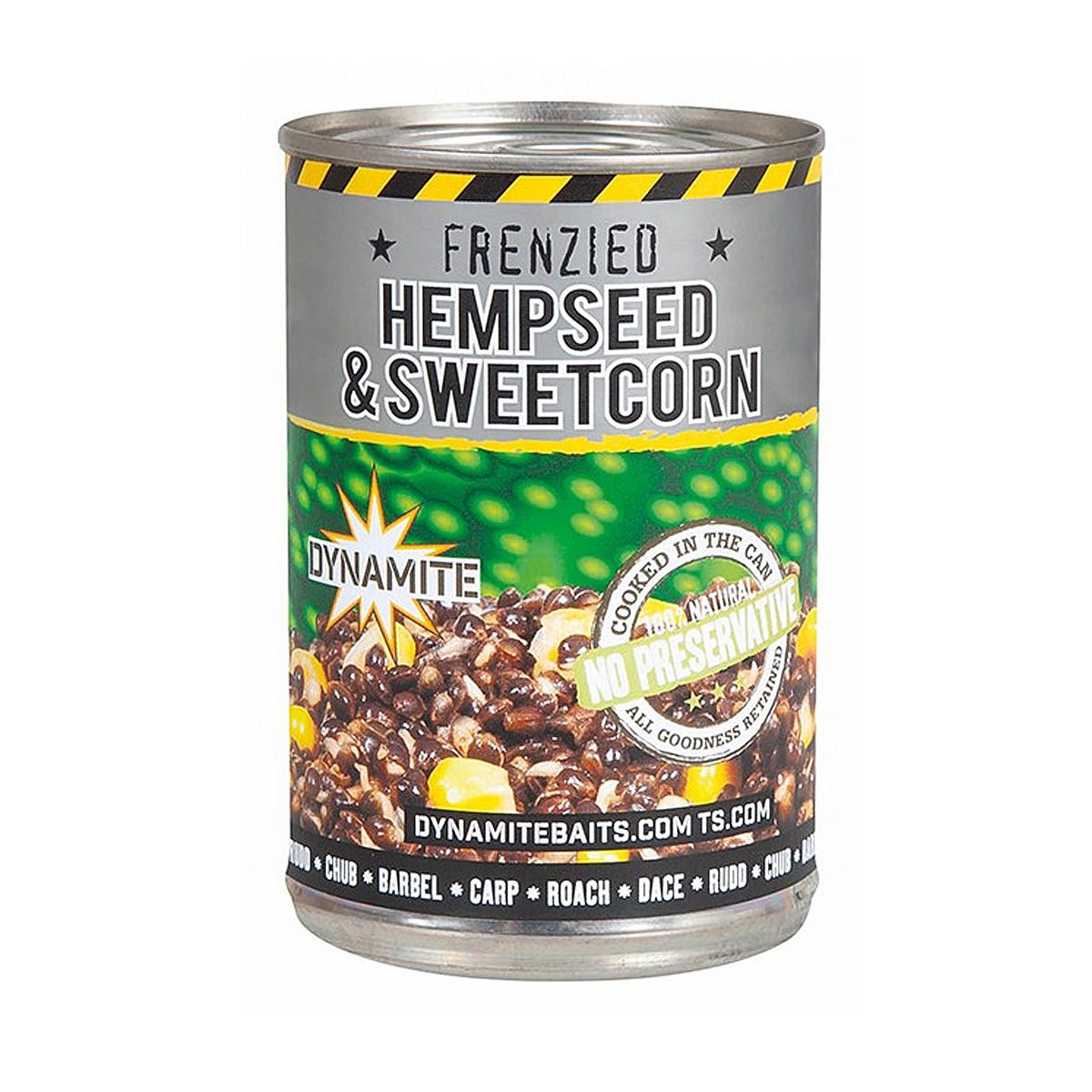 Зерновая смесь Dynamite Baits Frenzied Hempseed & Sweetcorn Can 350g