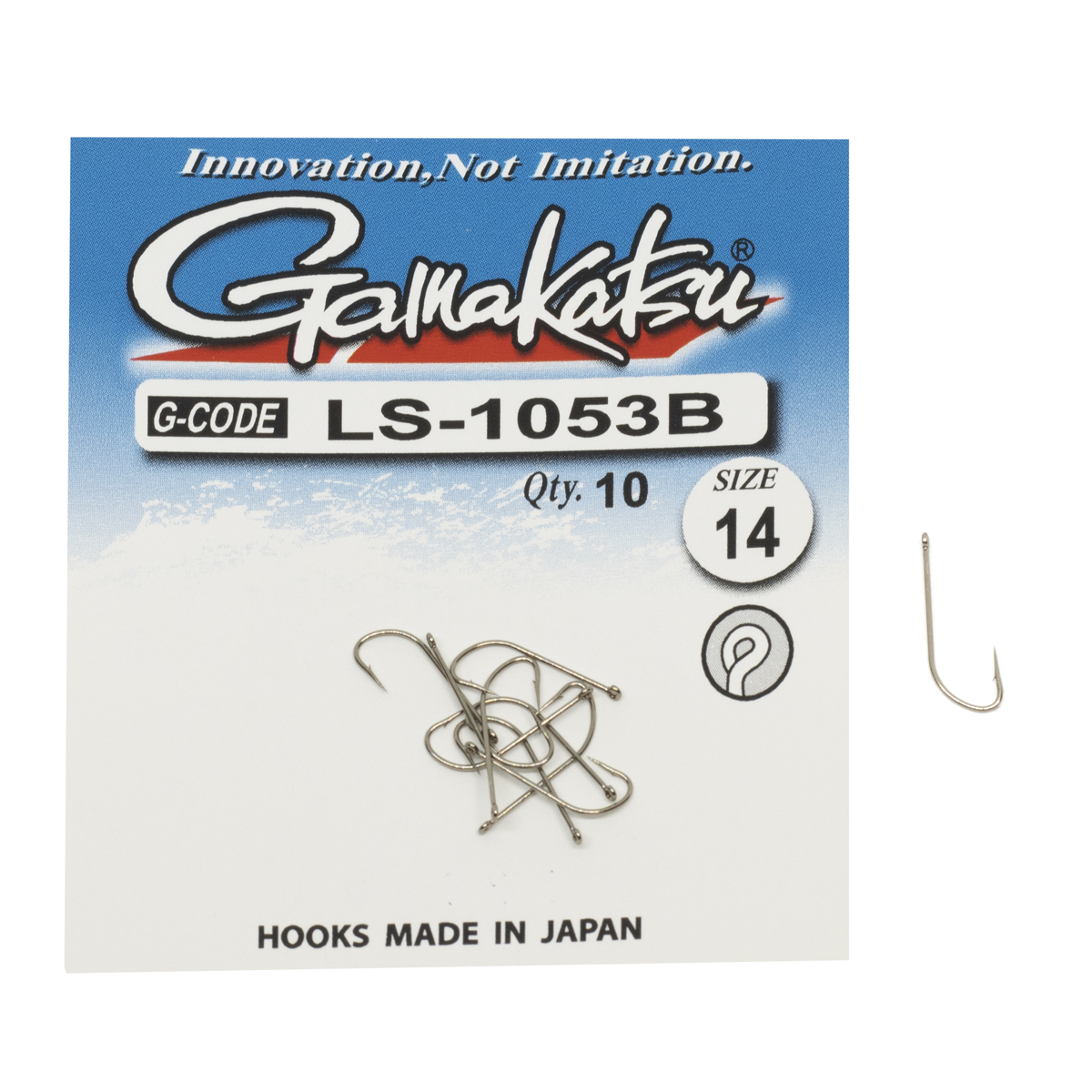 Крючки одинарные Gamakatsu LS-1053B Ring Eye №14 10pc